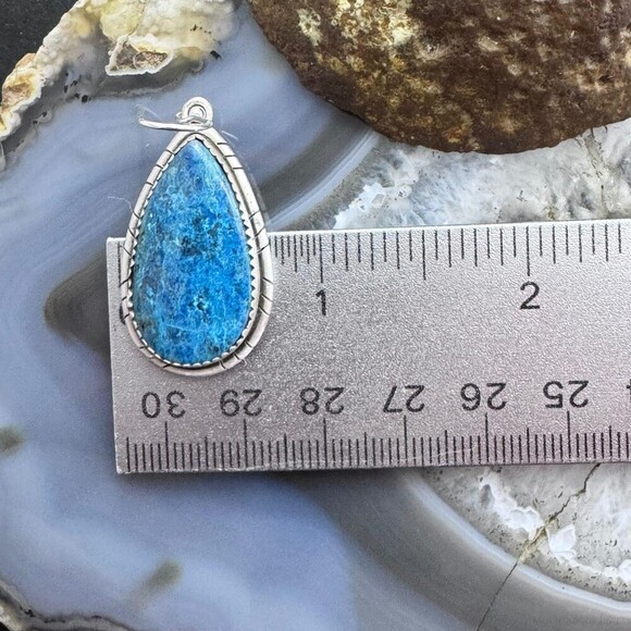 Sterling Southwestern Style Teardrop Shattuckite Dangle Earrings For Women #2 - Picture 9 of 10